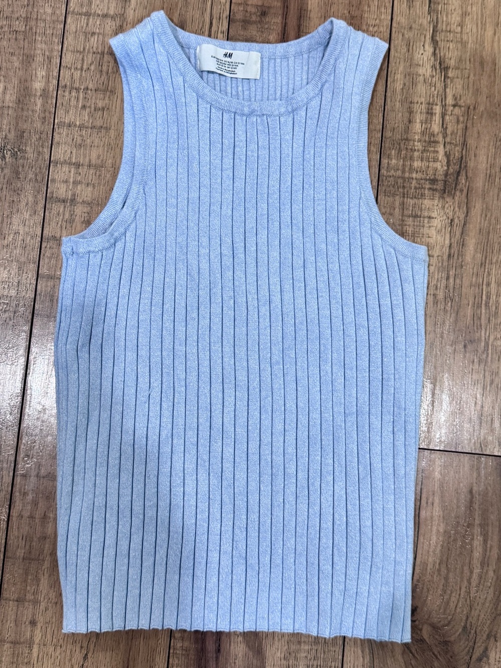 H&M Light Blue Ribbed Tank Top - Picture 3 of 4